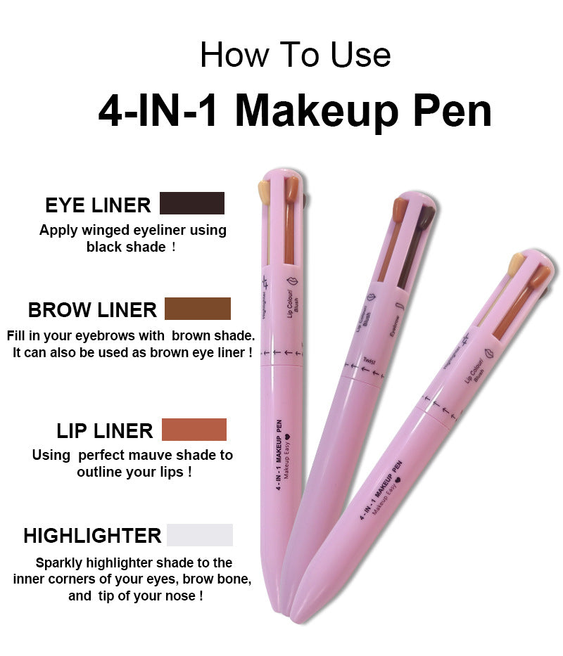 Multi-effect 4 In 1  Pencil Pen for Long Lasting Waterproof makeup