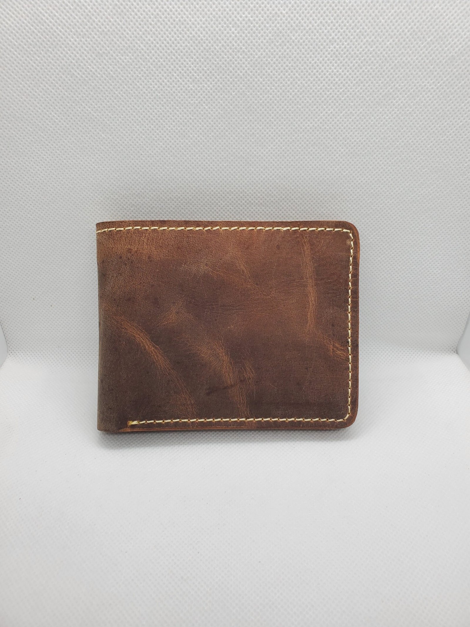 Classic Suede Finish Brown Leather Wallet – Handmade & Durable