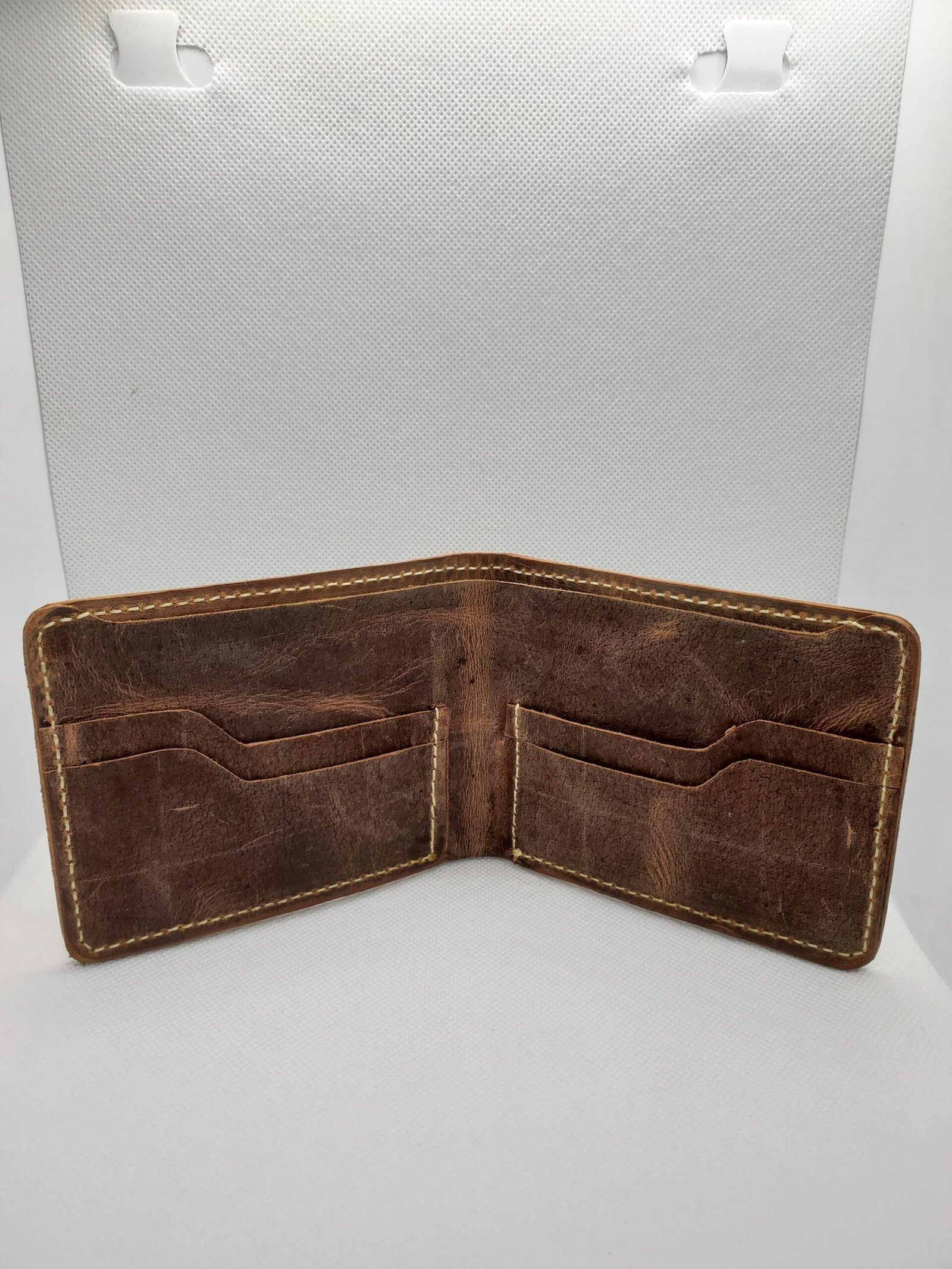 Classic Suede Finish Brown Leather Wallet – Handmade & Durable - Image 3
